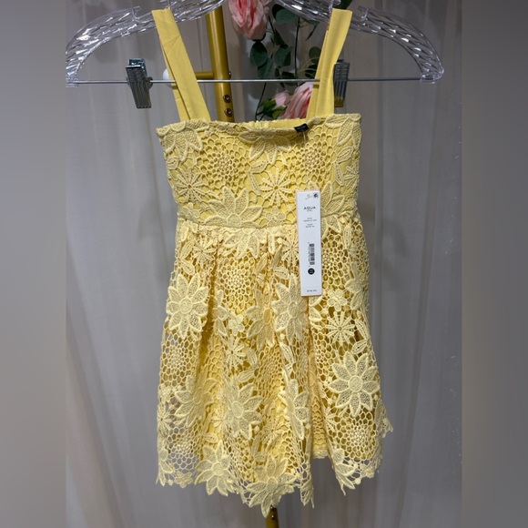 Aqua Other - Aqua Girl Yellow Lace Dress Girls 4/5 XXS NWT
